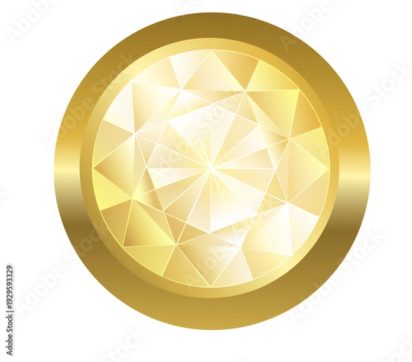 Obraz gold diamond on white background