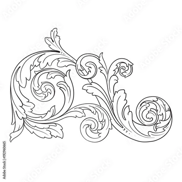 Fototapeta Vector baroque ornament in victorian style