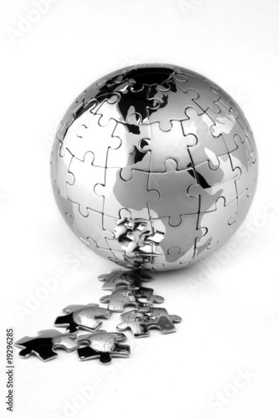 Fototapeta Global solution-Globe puzzle