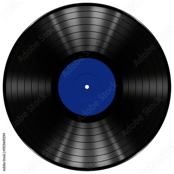 Obraz アナログレコード レーベル青