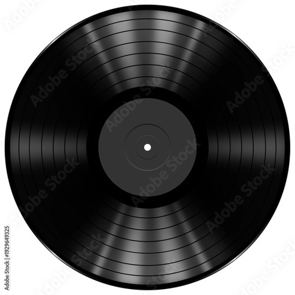 Obraz アナログレコード レーベル黒