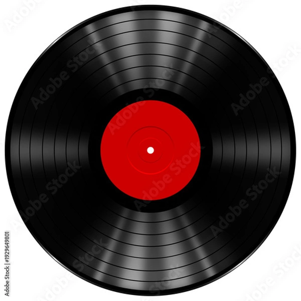 Obraz アナログレコード レーベル赤