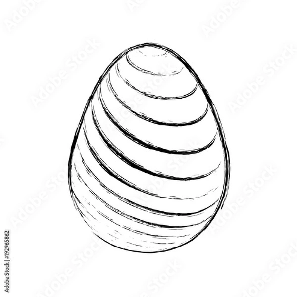 Fototapeta decorative easter egg ornament festive line vector illustration sketch design