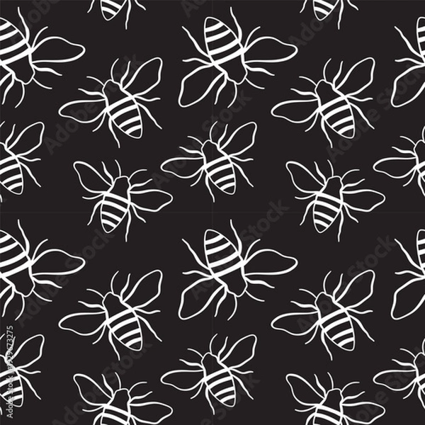 Fototapeta seamless pattern with bees