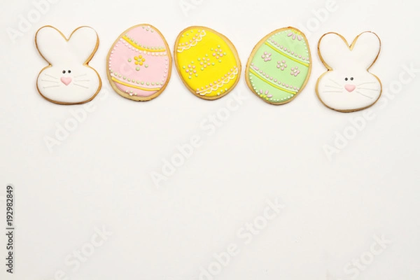Fototapeta Easter cookies isolated on white