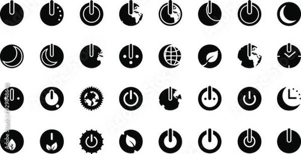 Obraz Modern power button icons for technology and design projects