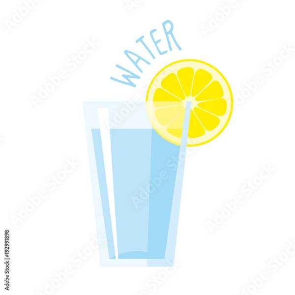 Obraz Water with lemon vector illustration isolated