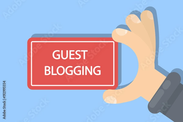 Fototapeta Guest blogging sign.