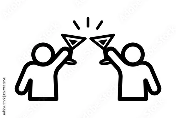 Obraz 二人の人物が乾杯するアイコン