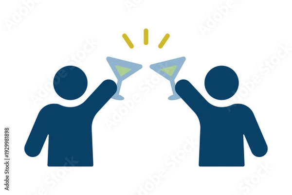 Obraz パーティーで乾杯する二人のアイコン