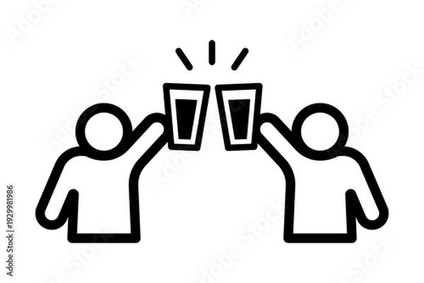 Obraz 二人で祝杯をあげるピクトグラム