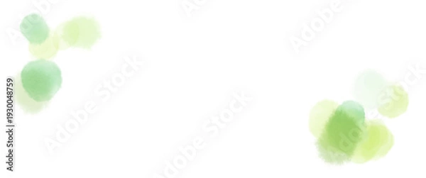 Obraz 黄緑色の水彩にじむふんわりあしらいフレーム素材	