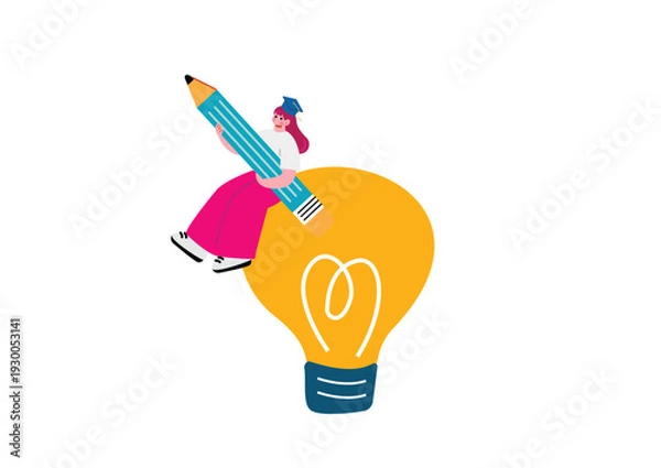 Obraz アイディアを閃く学生の女のいこ