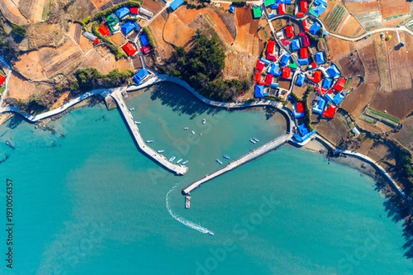 Obraz 전남 고흥군 연홍도 선착장의 가을 풍경