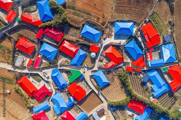 Obraz 한국 농어촌 시골 마을 풍경