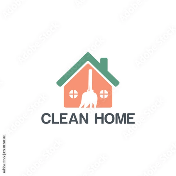 Obraz Clean Home Logo Vector Simple