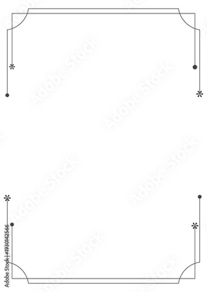 Obraz ミニマルなラインが重なったフレーム縦型　モノクロ