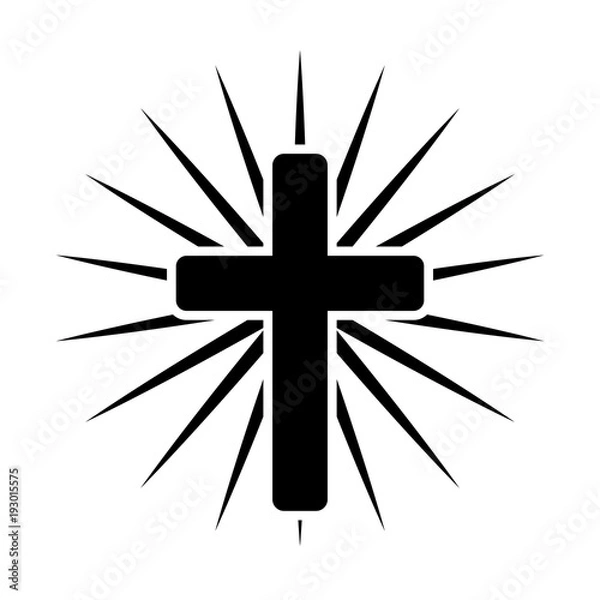 Fototapeta Cross with light coming out of it