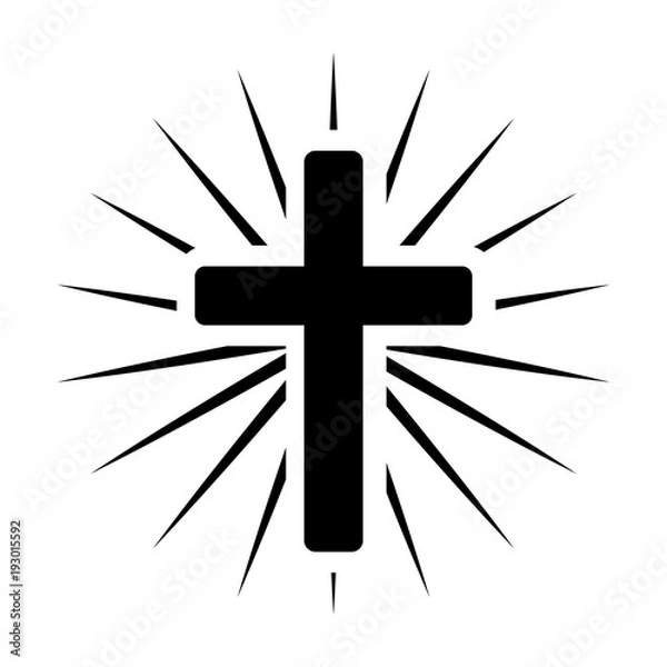 Fototapeta Cross with light coming out of it
