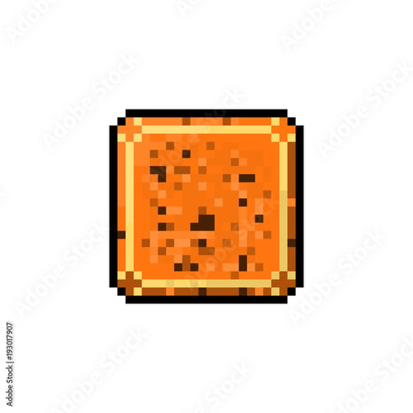 Fototapeta  Pixel button with  lava texture for games and web sites