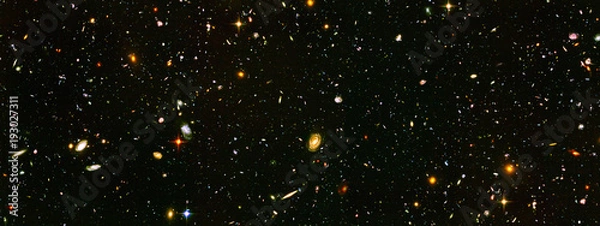 Obraz Galaktyki głębokiego pola, elementy tego zdjęcia dostarczone przez NASA. Wyretuszowany obraz.