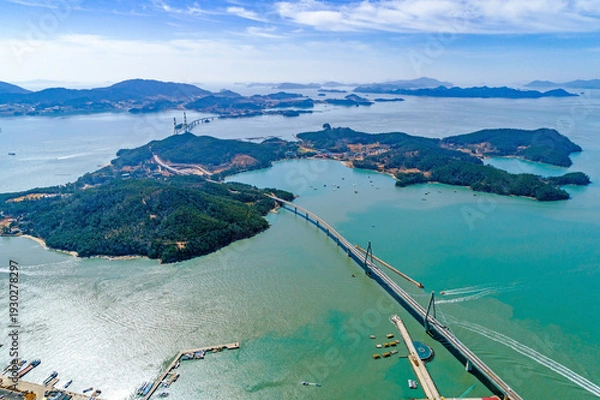 Obraz 전남 고흥군 소록도와 소록대교의 풍경