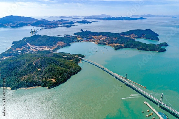 Obraz 전남 고흥군 소록도와 소록대교의 풍경