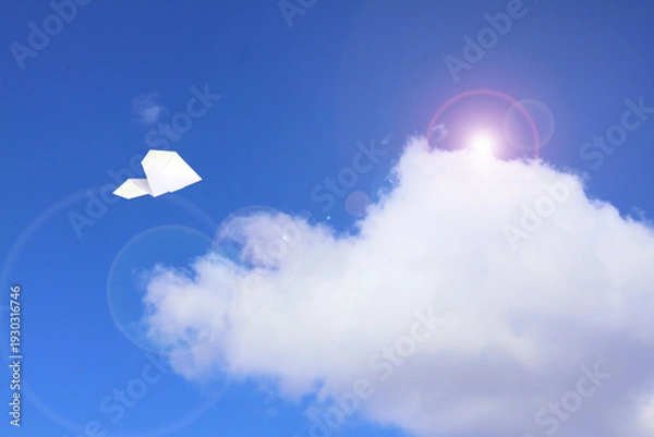 Obraz 大空を飛ぶ紙飛行機