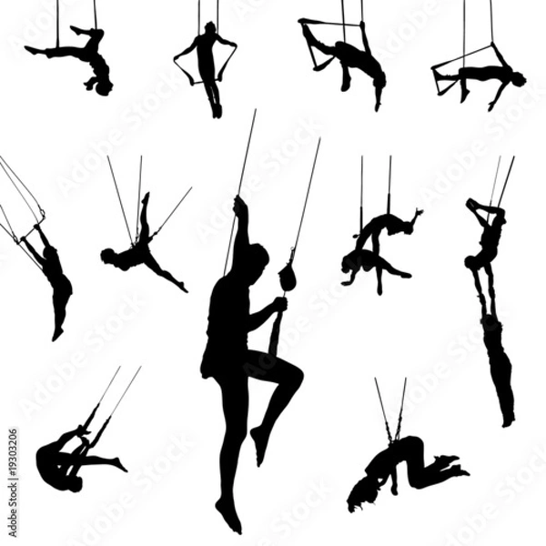 Obraz Wektor sylwetki tancerz trapezu