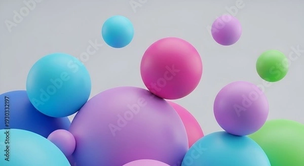 Obraz abstract colorful spheres floating background, 3d render