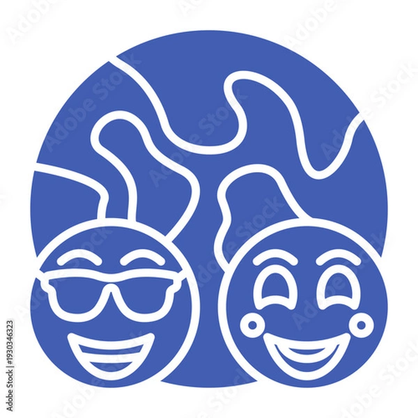 Obraz Happy world Icon