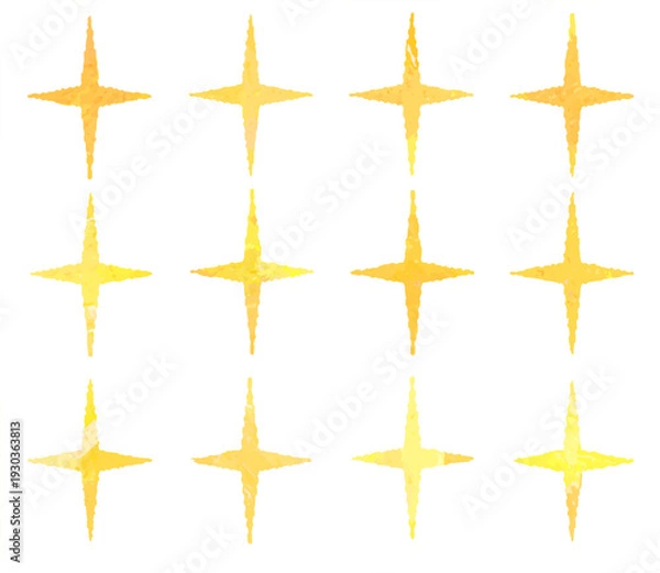 Obraz キラキラスターのイラストアイコンセット