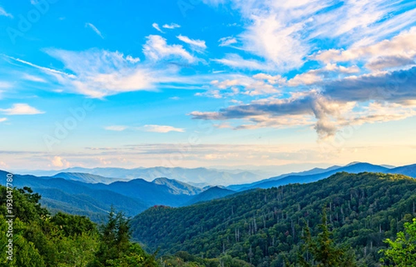 Obraz Mountain range and clouds