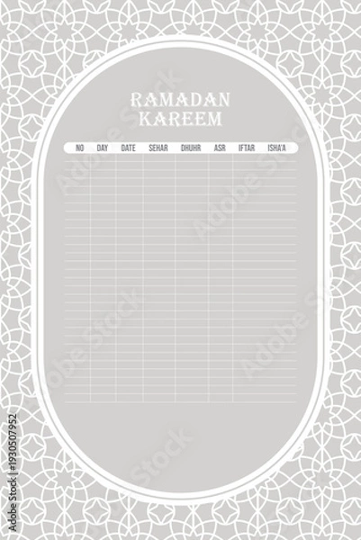 Obraz Muslim prayer schedule poster template