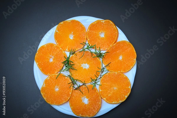 Obraz 皮が薄くてむきやすく、果汁たっぷりで本当においしい愛媛県産の柑橘類・甘平の輪切り