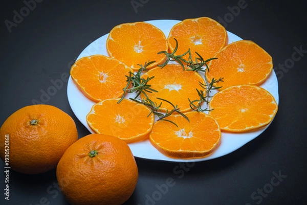 Obraz 皮が薄くてむきやすく、果汁たっぷりで本当においしい愛媛県産の柑橘類・甘平の輪切り