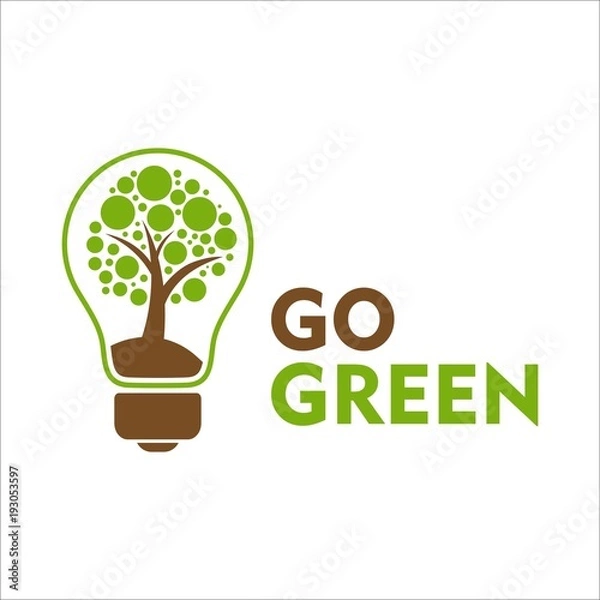Obraz Go green poster template