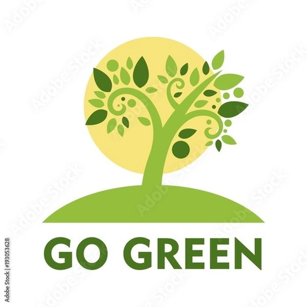Obraz Go green poster template