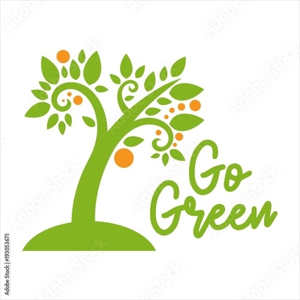 Obraz Go green poster template