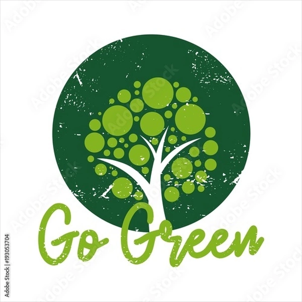 Obraz Go green poster template