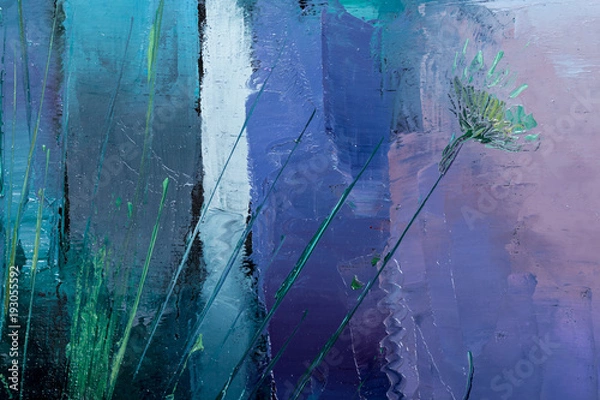 Obraz Oil painting still life with  flowers On  Canvas with  texture