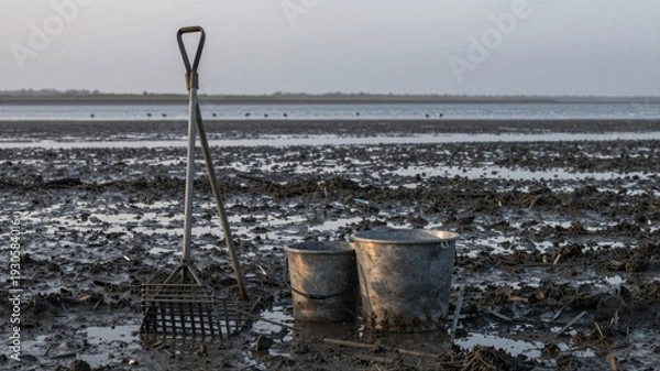 Fototapeta Clam Digging Tools
