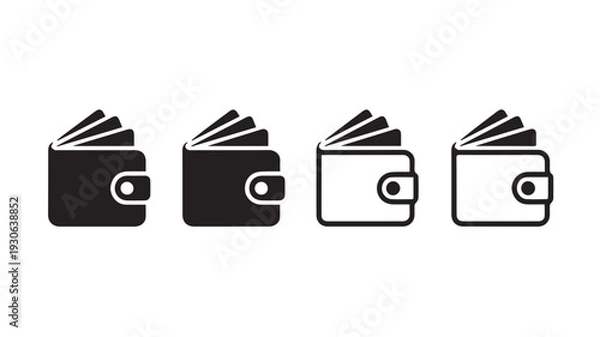 Obraz wallet icon set