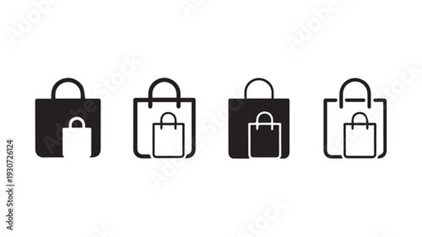 Obraz shopping bag icon set 