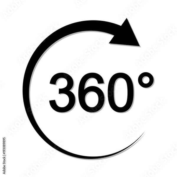 Fototapeta 360 grad panorama icon schwarz