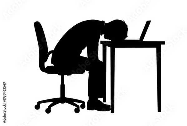 Obraz tired worker sleeping on his desk