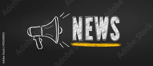 Obraz wiadomości megafon na tablicy