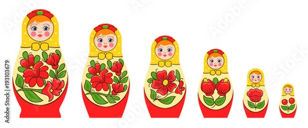 Fototapeta Russian Stacking Doll Set