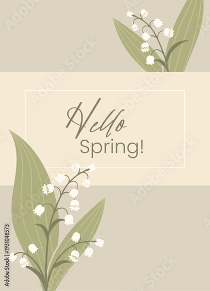Obraz Spring Greeting Card Flat