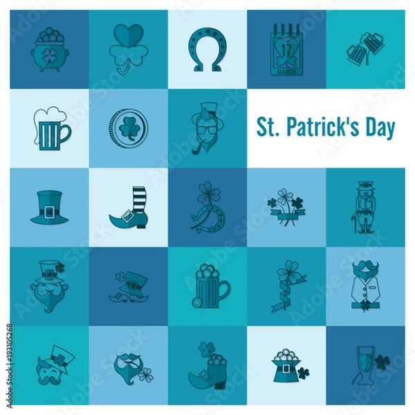 Obraz Saint Patricks Day Icon Set